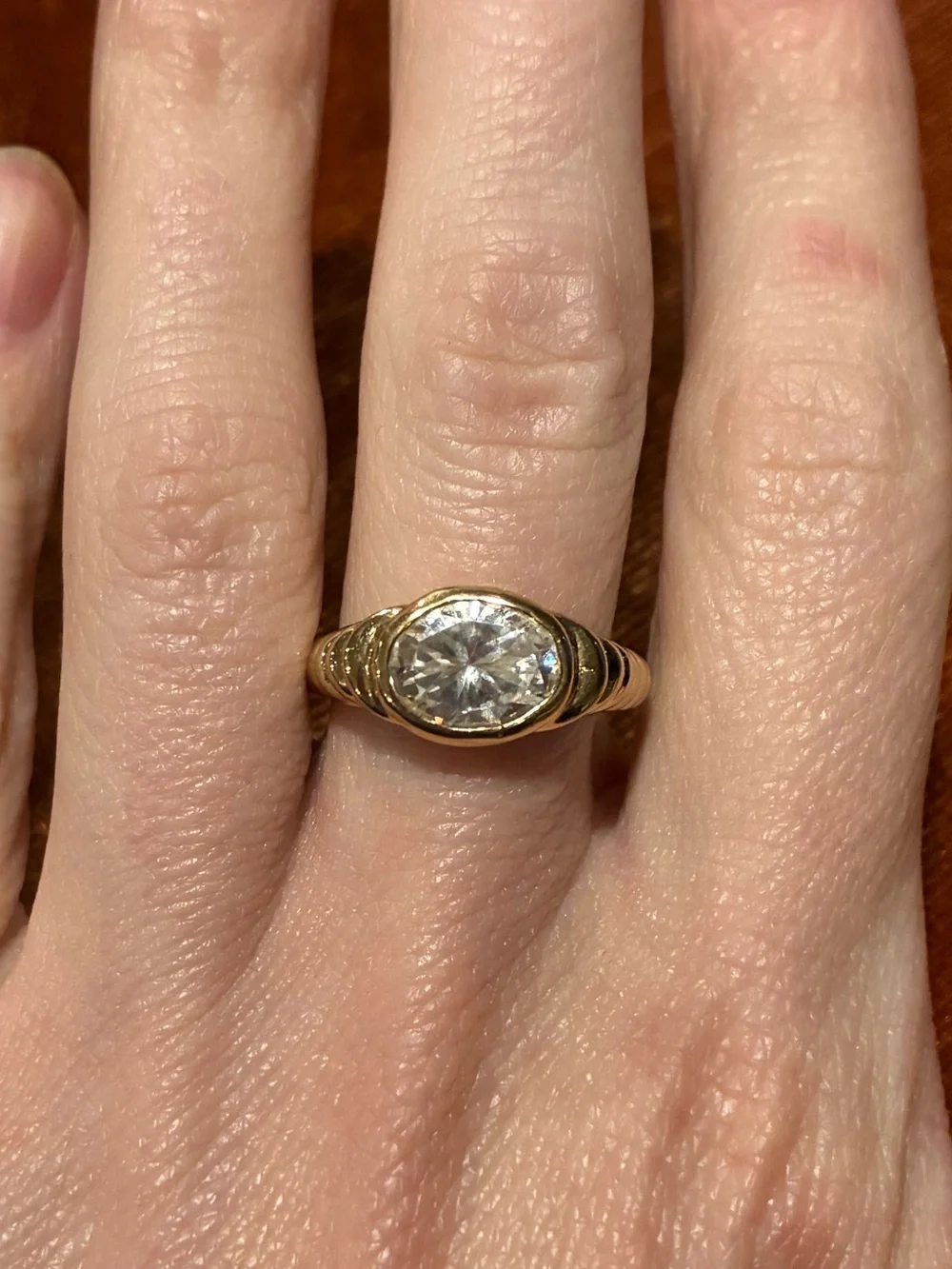 Vintage 14k Gold Electroplate Chunky Statement Ring
